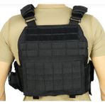 Ayarlanabilir Molle Uyumlu Çok Cepli Taktik Plate Carrier Yelek – Askeri ve Outdoor Kullanım - Standart - Siyah