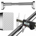 Ayarlanabilir Perde Çubuğu 40-500cm, Matkap Gerginlik Çubuğu, Ø33mm Paslanmaz Çelik Duş Perdesi Çubuğu, Banyo ve Dolap için Genişletilebilir Kelepçe Çubuğu (SUS, 162-197 ")