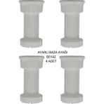 Ayarlanabilir Plastik Baza Ayağı 10-15 Cm, Beyaz, Çok Amaçlı Dolap Ayağı (4 Adet)
