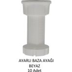 Ayarlanabilir Plastik Baza Ayağı 10-15 Cm, Çok Amaçlı Dolap Ayağı 10 adet - Beyaz