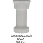 Ayarlanabilir Plastik Baza Ayağı 10-15 Cm, Çok Amaçlı Dolap Ayağı 100 adet - Beyaz