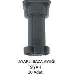 Ayarlanabilir Plastik Baza Ayağı 10-15 Cm, Çok Amaçlı Dolap Ayağı Siyah 10 adet