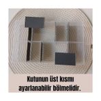 Ayarlanabilir Plastik Bölmeli Çok Amaçlı Taşınabilir Şeffaf Organizer Kutusu Makyaj Hobi Saklama Kutusu Ofis Masa Için Araç-Gereç Kabı (Şeffaf, Orta) - standart