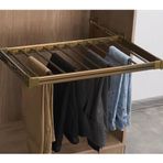 Ayarlanabilir Pull-Out Pantolon Askısı - Yer Tasarruflu Pantolon Askısı Dolap için - Üste Monte Kot - Altın Kaplama - Gardırop Saklama için İdeal (Küçük)