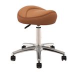 Ayarlanabilir Sele Ofis Koltuğu 36-50 cm, Diş Hijyenisti Tekerlekli Tabure, 360° Döner Metal Salon Koltuğu, Ergonomik Kahverengi PU Tekerlek, Sanatçılar ve Profesyoneller için Mükemmel