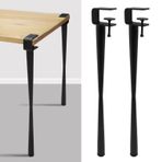 Ayarlanabilir Siyah Metal Masa Ayakları Kelepçe F Şekilli Demir Masa Ayakları Kendin Yap Sehpalar ve Yemek Konsolları için (45 cm 2'li Set)