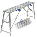 Ayarlanabilir Taşınabilir İskele Çalışma Platformu Ağır Hizmet Galvanizli Çelik Merdiven Katlanır Kaymaz Adım Tabure Güvenli ve Kolay Erişim için 140cm Yükseklik