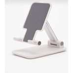 Ayarlanabilir Telefon Standı Katlanabilir Masaüstü Tutucu Kaymaz Silikon Tabanlı Metal Gövdeli Stand Beyaz