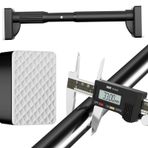Ayarlanabilir Teleskopik Perde Çubuğu 160-250 cm, Matkapsız, Kelepçe Tasarımı, Ø33mm Paslanmaz Çelik Duş Perdesi Direği, Banyo ve Dolap için Uzatılabilir (Siyah)
