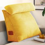 Ayarlanabilir Üçgen Bel Desteği Yastık Oyun Okumak veya TV İzlemek için Mükemmel 60 x 50 x 20 cm Sarı