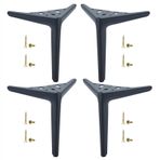 Ayarlanabilir Üçgen Metal Masa Ayakları 12 cm 15 cm 19 cm 25 cm Kendin Yap Mobilya Ayakları Dolaplar için Kanepeler Yataklar Sehpalar Vidalar Dahildir Siyah - 12 cm (4,7 inç)