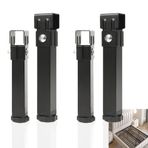 Ayarlanabilir Yatak Çıtaları Bacaklar 4 Parça Evrensel Metal Yedek Ayaklar Yatak Çerçevesi için Hiçbir Matkap 12 cm (4.7 inç) Siyah Destek Bacaklar 3x3cm Ağır