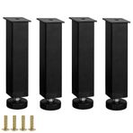 Ayarlanabilir Yatak Destek Ayakları - 4 Paket Metal Mobilya Ayakları Yatak Çerçevesi ve Çıtalı Taban Yüksekliği 20 cm Vidalar Dahil Siyah - Gelişmiş Stabilite için Sağlam Yatak Yükselticileri