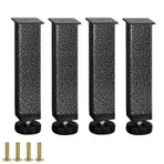Ayarlanabilir Yatak Destek Ayakları Metal Mobilya Ayakları Yatak Çerçevesi için 30cm Yükseklik Siyah Vidalar İçerir Sağlam Çıtalı Yatak Desteği Stabiliteyi ve Yüksekliği Geliştirir.