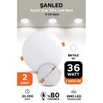 Ayarlı Çap 36w Beyaz Işık Led Spot 5-22 Çaplı -2 Adet