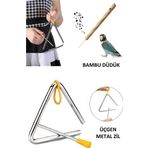 Ayas Eğitici Oyuncak Metal Eğitici Üçgen Zil Müfredata Uygun Anaokulu Çocuk Müzik Aleti Triangle - Bambu Düdük