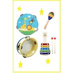AyasEğiticiOyuncak Montessori Müzik Ritim Seti Klisefon- Ahşap Zilli Tef - Zilli Marakas Müzik Aletleri