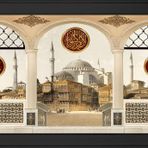 Ayasofya Allah Muhammed Motifli Kanvas Tablo DBSANAT1399713