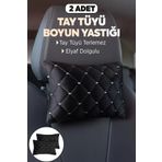AYAZGRUP 2'Lİ LÜKS ORTOPEDİK TAY TÜYLÜ BEYAZ DİKİŞLİ OTO BOYUN YASTIĞI