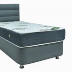 Ayba 100x200 Tek Kişilik Lüx Baza+Full Ortopedik Yatak+Sosis Gri Başlık