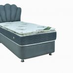 Ayba 100x200 Tek Kişilik Lüx Baza+Pedli Full Ortopedik Yatak+Midye Gri Başlık