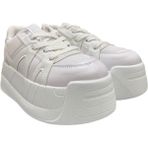 Aybaak 5007 Yüksek Dolgu Topuk Kadın Ayakkabı Sneaker - Beyaz