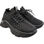 Aybaak 5008 Taşlı Dolgu Topuk Kadın Ayakkabı Sneaker - Siyah