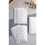 Aybaş Kağıtçılık 1. Kalite 16X21 Cm (20 Adet) Beyaz Renk Gümüş Benekli Hediye Paketi, Hediye Poşeti,Kraft Kese Kağıdı