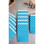 Aybaş Kağıtçılık 1. Kalite 16X21 Cm (20 Adet) Mavi Renk Beyaz Benekli Hediye Paketi, Hediye Poşeti, Kraft Kese Kağıdı