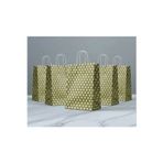 Aybaş Kağıtçılık 1.Kalite 18X24 Cm ( 10 Adet ) Gold Renk Beyaz Benekli Kraft Kağıt Çanta,Hediye Poşeti,Hediye Paketi