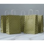 Aybaş Kağıtçılık 1.kalite 18X24 cm ( 15 Adet ) Gold Renk Beyaz Benekli Kraft Kağıt Çanta,hediye Poşeti,hediye Paketi - 18 x 24 cm