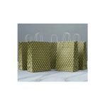 Aybaş Kağıtçılık 1.Kalite 18X24 Cm ( 15 Adet ) Gold Renk Beyaz Benekli Kraft Kağıt Çanta,Hediye Poşeti,Hediye Paketi