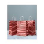 Aybaş Kağıtçılık 1.Kalite 18X24 Cm (15 Adet) Kırmızı Renk Beyaz Benekli Kraft Kağıt Çanta,Hediye Poşeti,Hediye Paketi