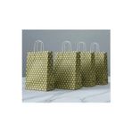 Aybaş Kağıtçılık 1.Kalite 18X24 Cm ( 20 Adet ) Gold Renk Beyaz Benekli Kraft Kağıt Çanta,Hediye Poşeti,Hediye Paketi