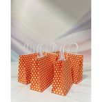 Aybaş Kağıtçılık 1.kalite 18X24 cm ( 25 Adet ) Turuncu Renk Beyaz Benekli Kraft Kağıt Çanta,hediye Poşeti,hediye Paketi - 20 Adet