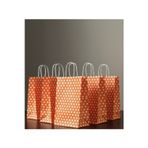 Aybaş Kağıtçılık 1.Kalite 18X24 Cm (25 Adet) Turuncu Renk Beyaz Benekli Kraft Kağıt Çanta,Hediye Poşeti,Hediye Paketi
