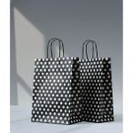 Aybaş Kağıtçılık 1.Kalite 18X24 Cm (5 Adet) Siyah Renk Beyaz Benekli Kraft Kağıt Çanta,Hediye Poşeti,Hediye Paketi