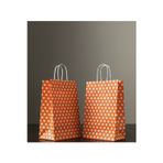 Aybaş Kağıtçılık 1.kalite 18X24 cm ( 5 Adet ) Turuncu Renk Beyaz Benekli Kraft Kağıt Çanta,hediye Poşeti,hediye Paketi