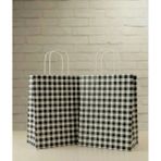 Aybaş Kağıtçılık 1.kalite 25X31 cm (5 Adet) Büyük Boy Siyah/beyaz Ekose Kraft Kağıt Çanta,hediye Poşeti,hediye Paketi