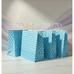 Aybaş Kağıtçılık 1.kalite 25X31 cm Büyük Boy ( 15 Adet ) Mavi Renk Beyaz Benekli Kraft Kağıt Çanta, Hediye Paketi