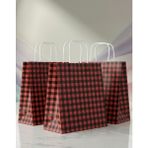 Aybaş Kağıtçılık 1.kalite 25X31CM Büyük BOY(15ADET) Siyah/kırmızı Ekose Kraft Kağıt Çanta,hediye Poşeti,hediye Paketi - 15 Adet