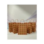Aybaş Kağıtçılık 25X31 Cm ( 10 Adet ) Kırmızı Kalp Desenli Kraft Çanta,Hediye Poşeti,Hediye Paketi,Kraft Kağıt Çanta