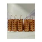 Aybaş Kağıtçılık 25X31 Cm ( 25 Adet ) Kırmızı Kalp Desenli Kraft Çanta,Hediye Poşeti,Hediye Paketi,Kraft Kağıt Çanta