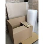 Aybaş Kağıtçılık Koli Kutu Taşınma Seti, 80X50X50 5’Li Çift Oluklu Boş Karton, 1.Adet Koli Bandı, 40 Gr. 5Mt Patpat - 80x50x50cm 5 Li Set