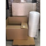 Aybaş Kağıtçılık Kutu Taşınma Seti, 80X50X50 10 Lu Çift Oluklu Boş Karton , Bandı, Balonlu Naylon - 80x50x50cm 10 Lu Set