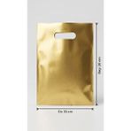 Aybaş Kağıtçılık Parlak Gold Lüks Metalik El Geçmeli Hediye Poşeti 18X26 cm (50 Adet) - Altın