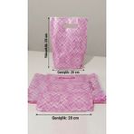 Aybaş Kağıtçılık Pembe Desenli Lüks El Geçmeli Hediye Poşeti 20X30 cm (50 Adet) - 20 x 30 cm