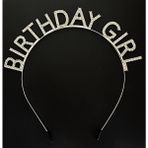 Aybastılı Gümüş Kristal Taşlı Birthday Girl Doğum Günü Tacı Ithal Ürün 17X16 cm