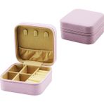Aybastılı MİNİ FERMUARLI TAKI KUTUSU - ÇANTA SUNİ DERİ 4 BÖLME+6 YÜZÜKLÜK+3 KÜPELİK+FİLE =10X10CM - Y:5CM (K246)