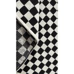 Aybek Rug Akça Dama Desenli Yıkanabilir Dokuma Kaymaz Taban Halı Yolluk Kilim Beyaz